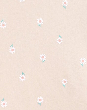 Kid Floral Short-Sleeve Fashion Top - Tan, 