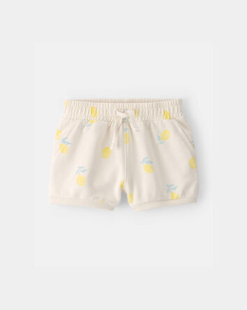 Baby Girl French Terry Shorts - Ivory, 