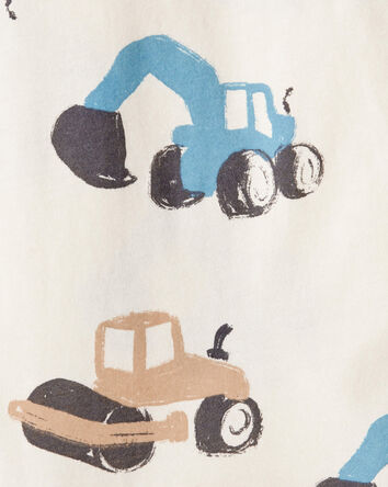 Toddler Boy Construction Print Short-Sleeve Tee - Cream, 