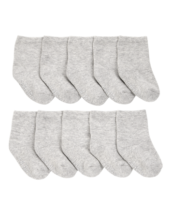 Baby 10-Pack Crew Socks - Grey, 
