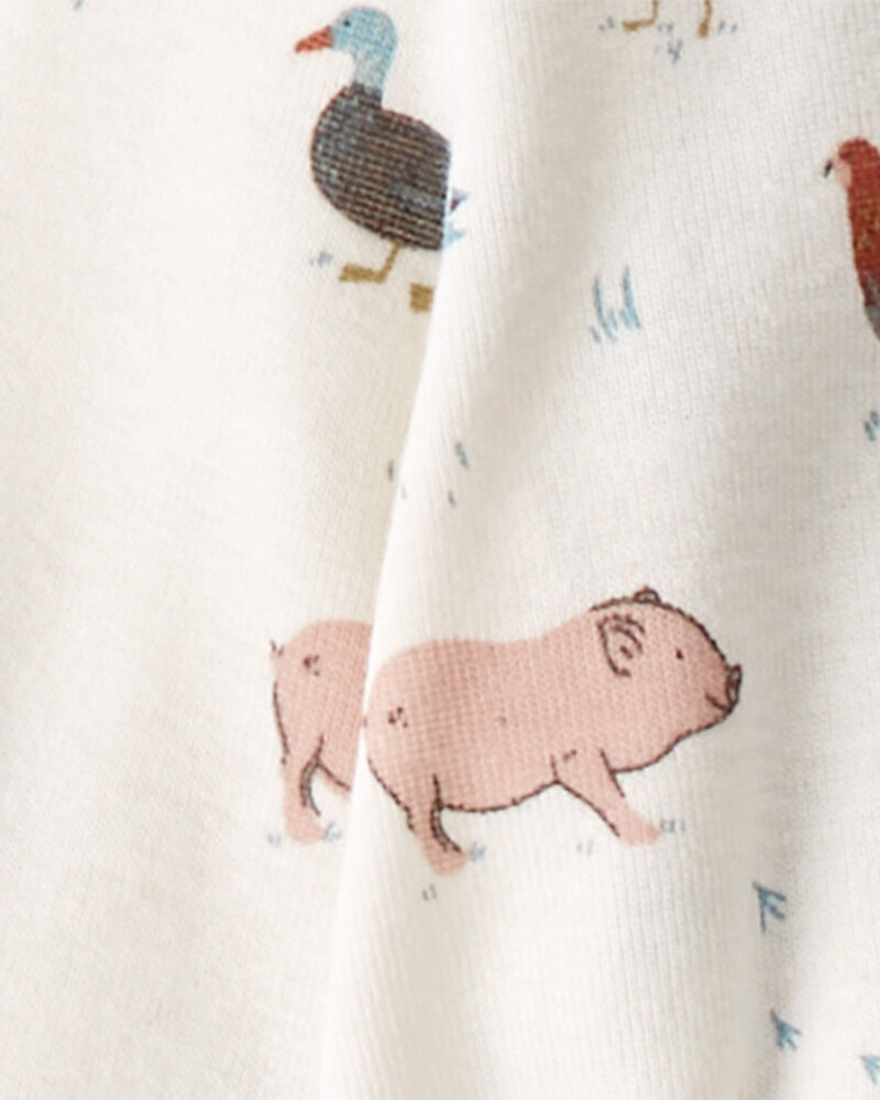 Baby Organic Cotton Overalls Set in Farm Animals , image 4 of 5 slides