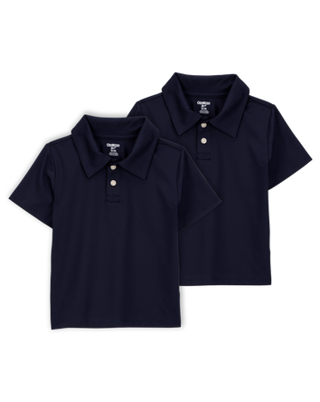 Toddler 2-Pack Active Uniform Polo Shirts in Moisture Wicking BeCool™ Fabric - Navy, 