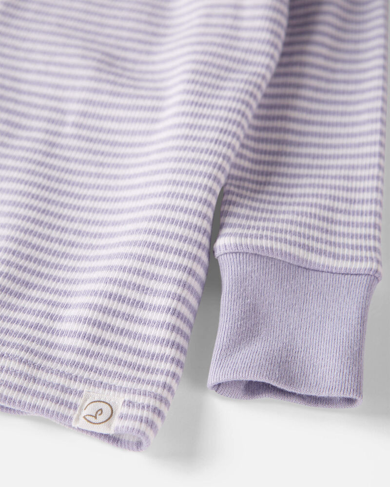 Baby Striped Organic Cotton Ribbed 2-Piece Pajamas, image 2 of 5 slides