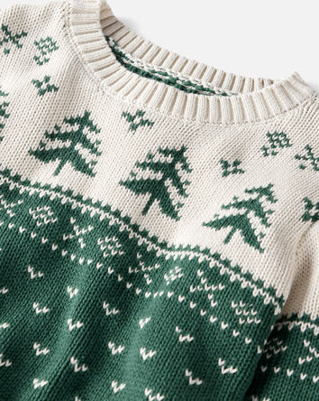 Kid Organic Cotton Evergreen Fair Isle Sweater , 