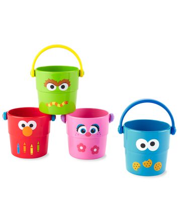 Sesame Street Stack & Pour Bath Buckets, 