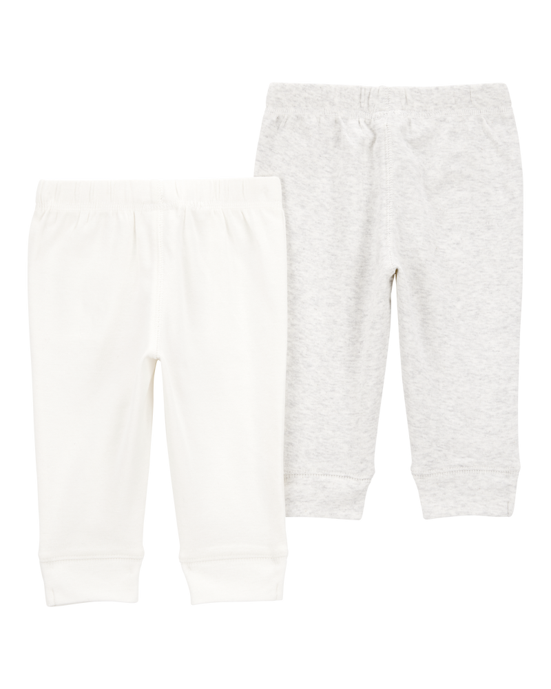 Baby 2-Pack Pull-On Pants - Ivory, image 2 of 5 slides