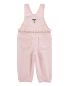 Baby Knit Denim Hickory Stripe Overalls - Pink, image 2 of 4 slides