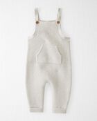 Baby Organic Cotton Sweater Knit Overalls in Heather Gray, image 1 of 7 slides