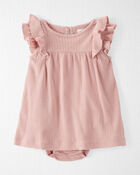 Baby Pointelle-Knit Bodysuit Dress Made with Organic Cotton in Pink, image 1 of 6 slides