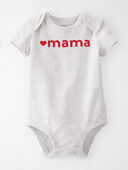 Grey - Baby Organic Cotton Mama Bodysuit