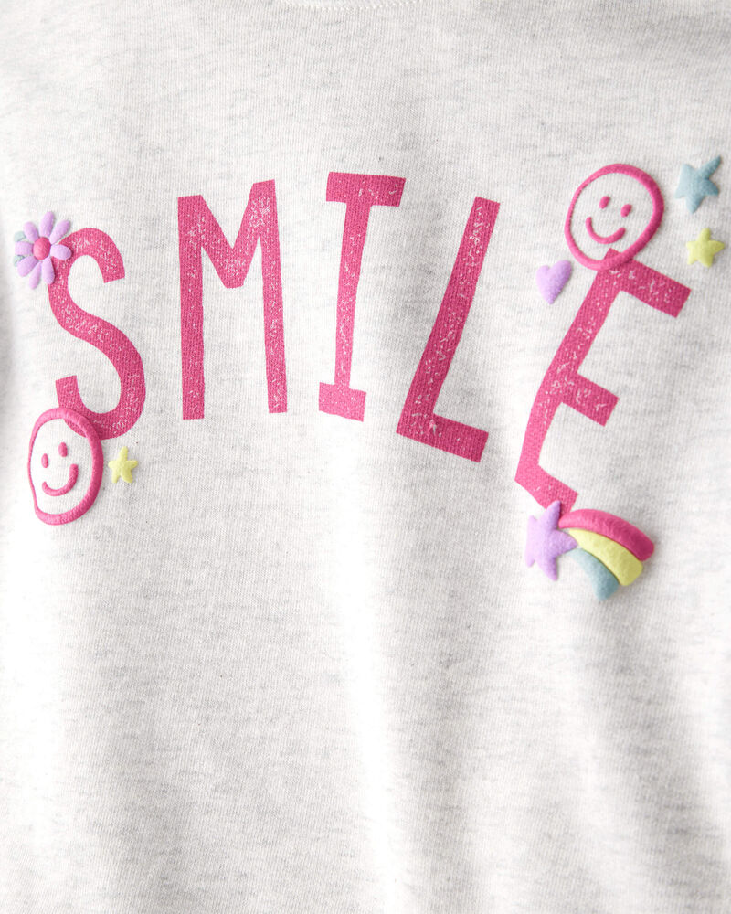 Toddler Girl Smile Long-Sleeve Top & Tulle Skirt Set - Grey/Pink, image 2 of 6 slides