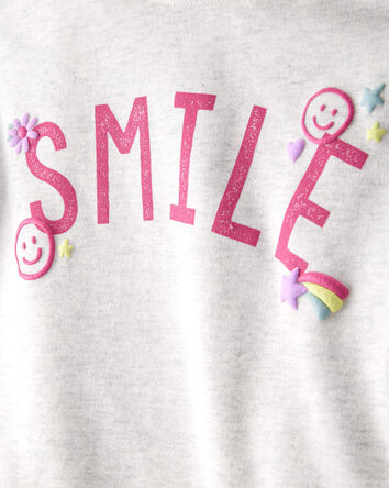 Toddler Girl Smile Long-Sleeve Top & Tulle Skirt Set - Grey/Pink, 