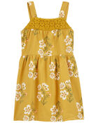 Toddler Floral Linen Dress, image 1 of 5 slides