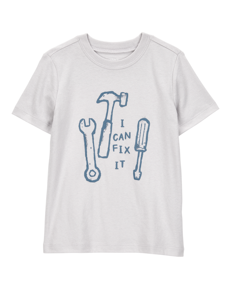 Toddler I Can Fix It Short-Sleeve Graphic Tee - Grey, image 1 of 3 slides
