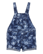 Toddler Iconic Denim Floral Shortalls - Blue, image 1 of 4 slides