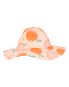 Toddler Girl Orange Fruit Print Reversible Swim Hat - Orange/Peach, image 1 of 3 slides