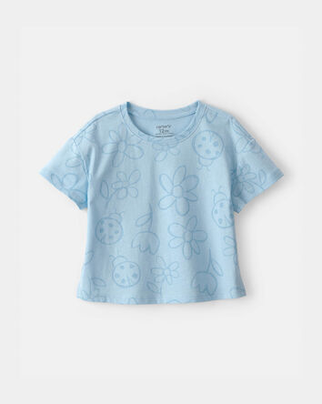 Baby Girl Ladybug Floral Top - Blue, 