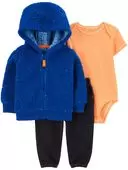 Blue - Baby 3-Piece Sherpa Jacket Set