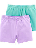 Turquoise/Purple - Toddler 2-Pack Purple & Turquoise Tumbling Shorts