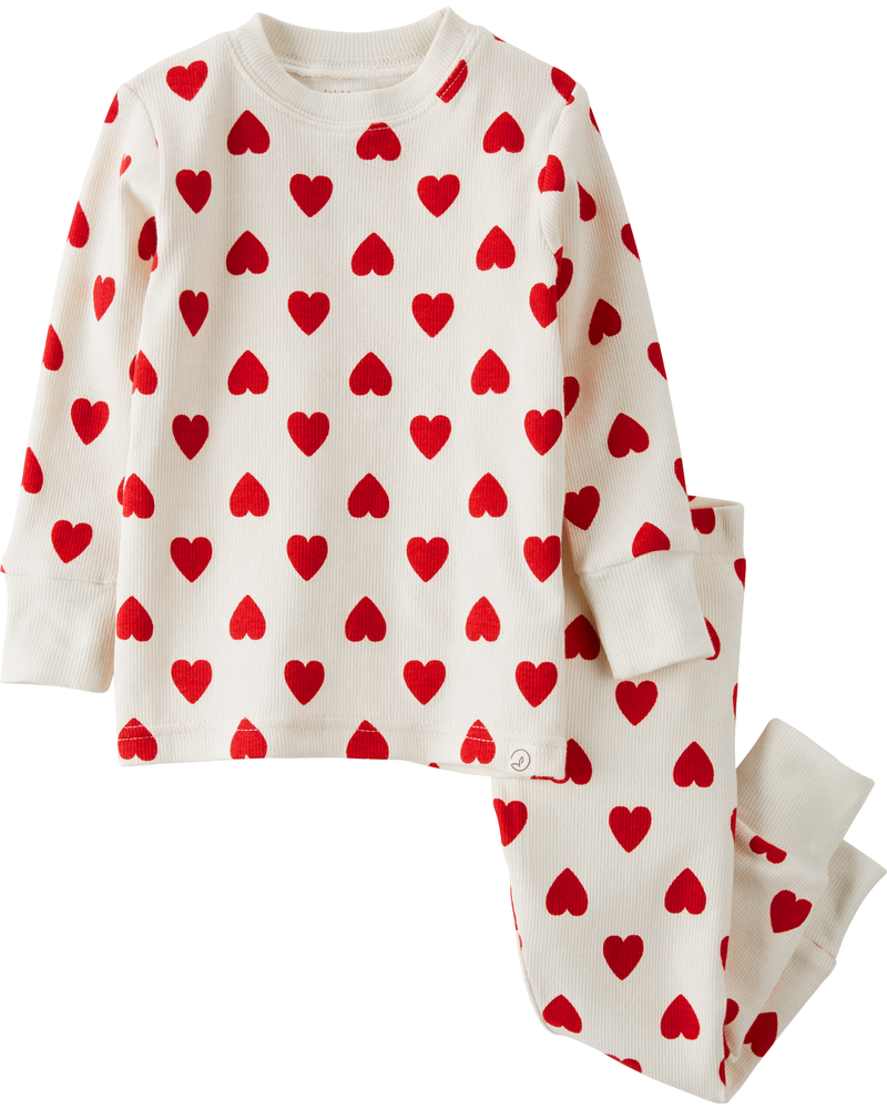 Baby Organic Cotton Pajamas Set in Hearts, image 4 of 5 slides