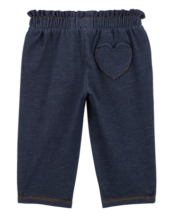 Baby 2-Piece Heart Flutter-Sleeve Bodysuit Pant Set, 
