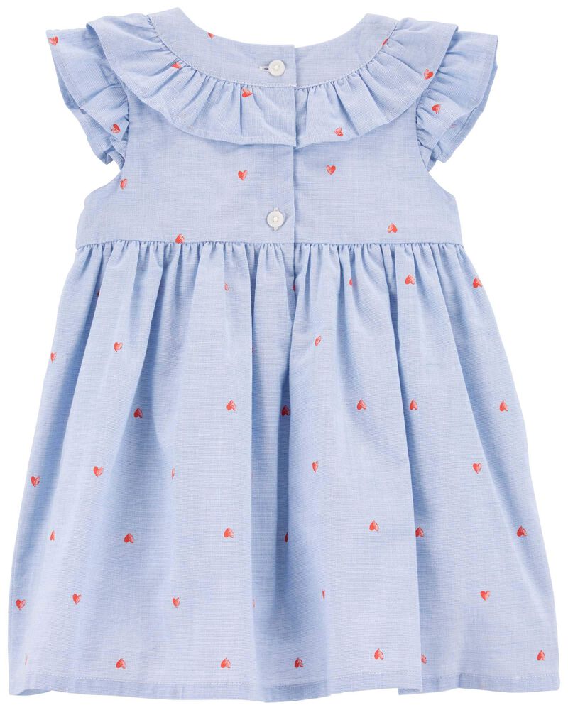 Baby Heart Print Flutter Babydoll Dress, image 2 of 4 slides