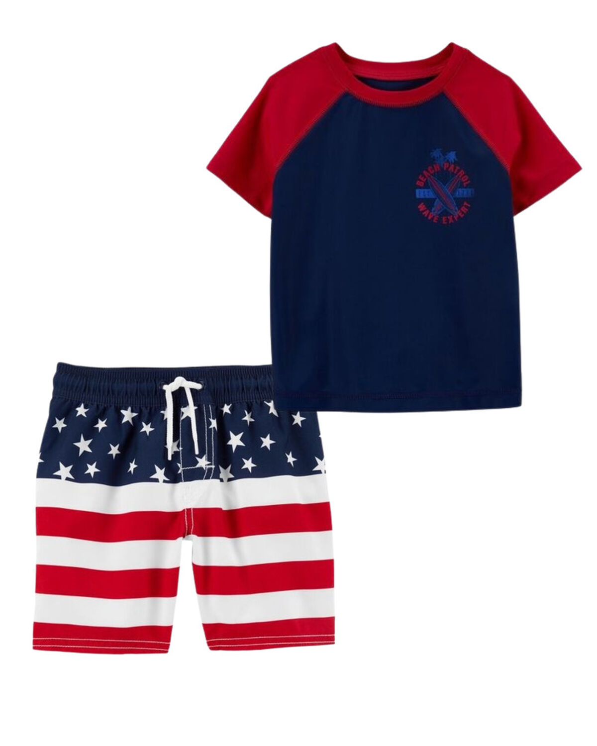 Multi Toddler 2Piece Rashguard & Swim Trunk Set