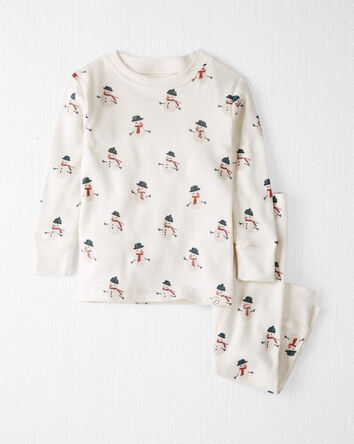 Baby Organic Cotton Snowman Print Pajamas, 