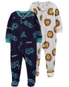 Baby 2-Pack Fleece Footie Pajamas, image 1 of 5 slides