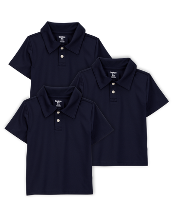 Toddler 3-Pack Active Uniform Polo Shirts in Moisture Wicking BeCool™ Fabric - Navy, 