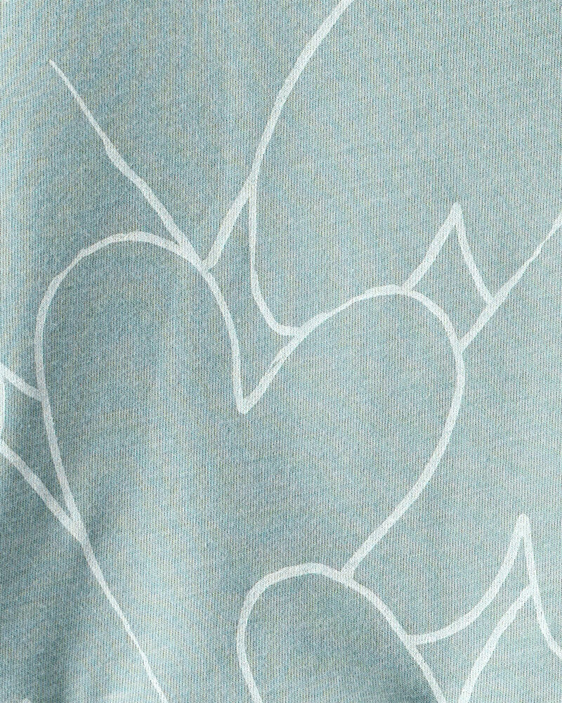 Toddler Girl Heart Print Short-Sleeve Peplum Top - Green, image 2 of 3 slides