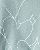 Toddler Girl Heart Print Short-Sleeve Peplum Top - Green, image 2 of 3 slides