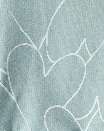 Toddler Girl Heart Print Short-Sleeve Peplum Top - Green, 