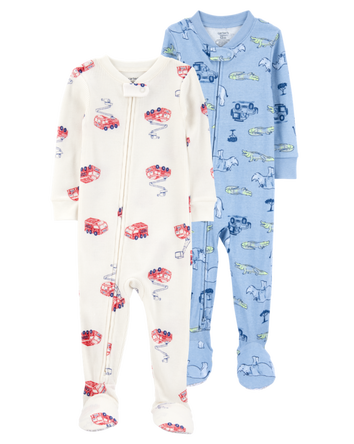 Toddler 2-Pack Footie Pajamas, 