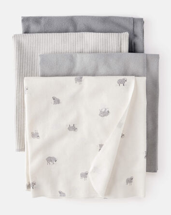 Baby 4-Pack Sheep Blanket - White, 