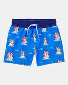 Toddler Boy Bluey™ Swim Trunks- Blue, image 1 of 3 slides