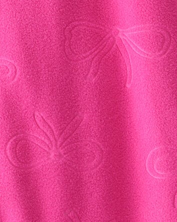 Toddler Girl Bow Loose Fit Long-Sleeve 2-Way Zip 1-Piece Pajamas - Pink, 