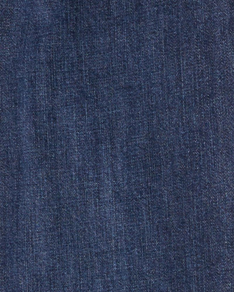 Kid Drawstring Pull-On Jeans - Dark Blue, image 4 of 6 slides