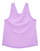 Kid 2-Piece Floral Active Twist Tank & Flowy Layered Flip Short Set - Purple/Blue, image 2 of 8 slides