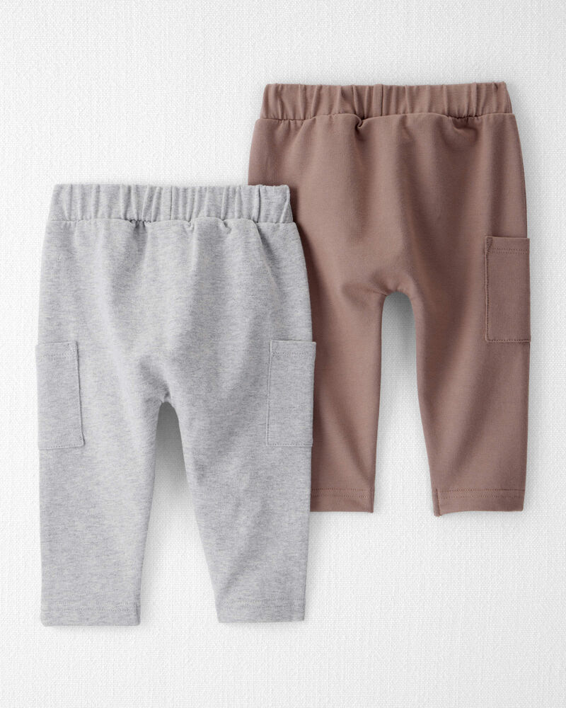 Baby 2-Pack Organic Cotton French Terry Joggers, image 2 of 7 slides