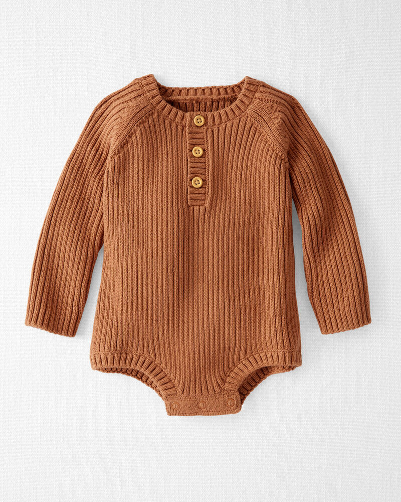 Baby Organic Cotton Rib Sweater Knit Bubble , image 1 of 5 slides