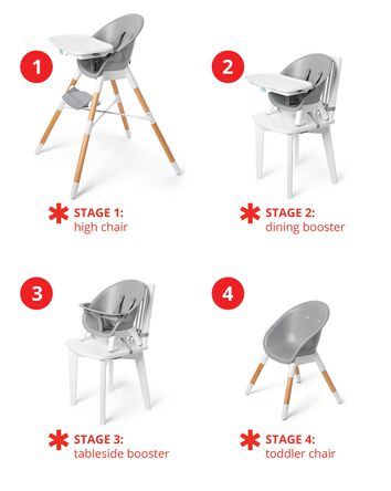 EON 4-in-1 High Chair - Grey/white, 