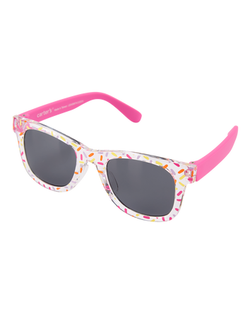 Confetti Print Wayfarer Sunglasses - Pink, 