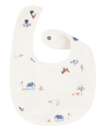 Baby 3-Pack Dog Bibs - Blue/Ivory, 