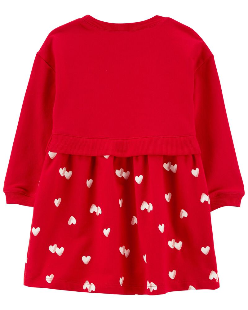 Toddler Love Hearts French Terry Dress, image 2 of 4 slides