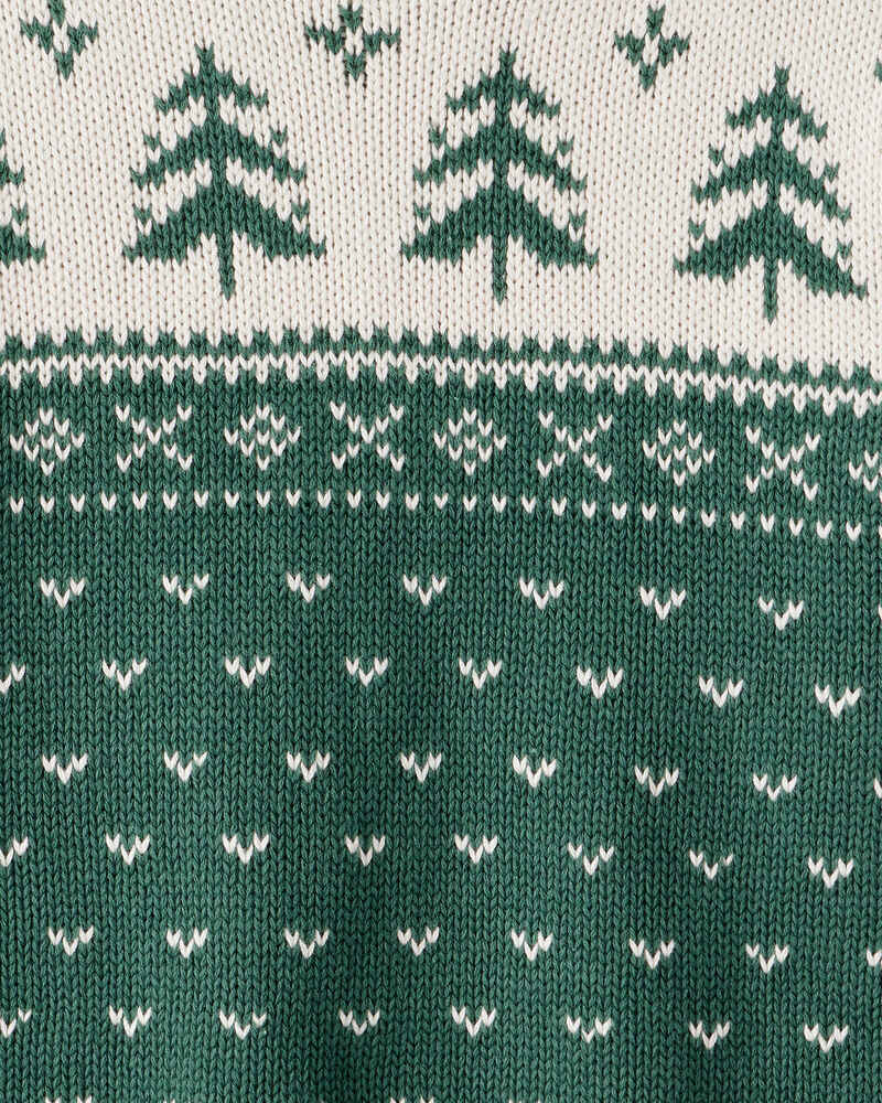 Kid Organic Cotton Evergreen Fair Isle Sweater , image 3 of 5 slides