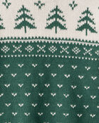 Kid Organic Cotton Evergreen Fair Isle Sweater , image 3 of 5 slides