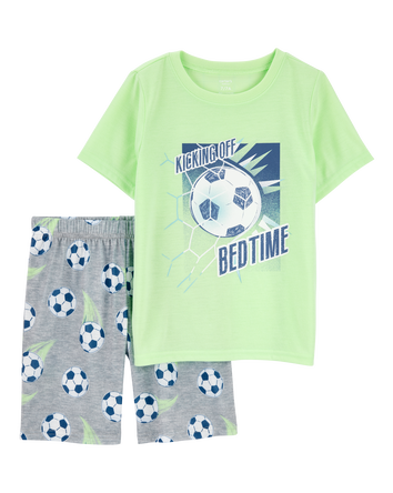 Boys 2-Piece Soccer Print Loose Fit Pajamas, 