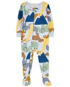 Baby 1-Piece Dinosaur 100% Snug Fit Cotton Footie Pajamas, image 1 of 4 slides