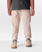 Toddler 2-Piece Desert Lizard Graphic Tee & Striped Pants Set - Ivory/Tan, image 9 of 9 slides